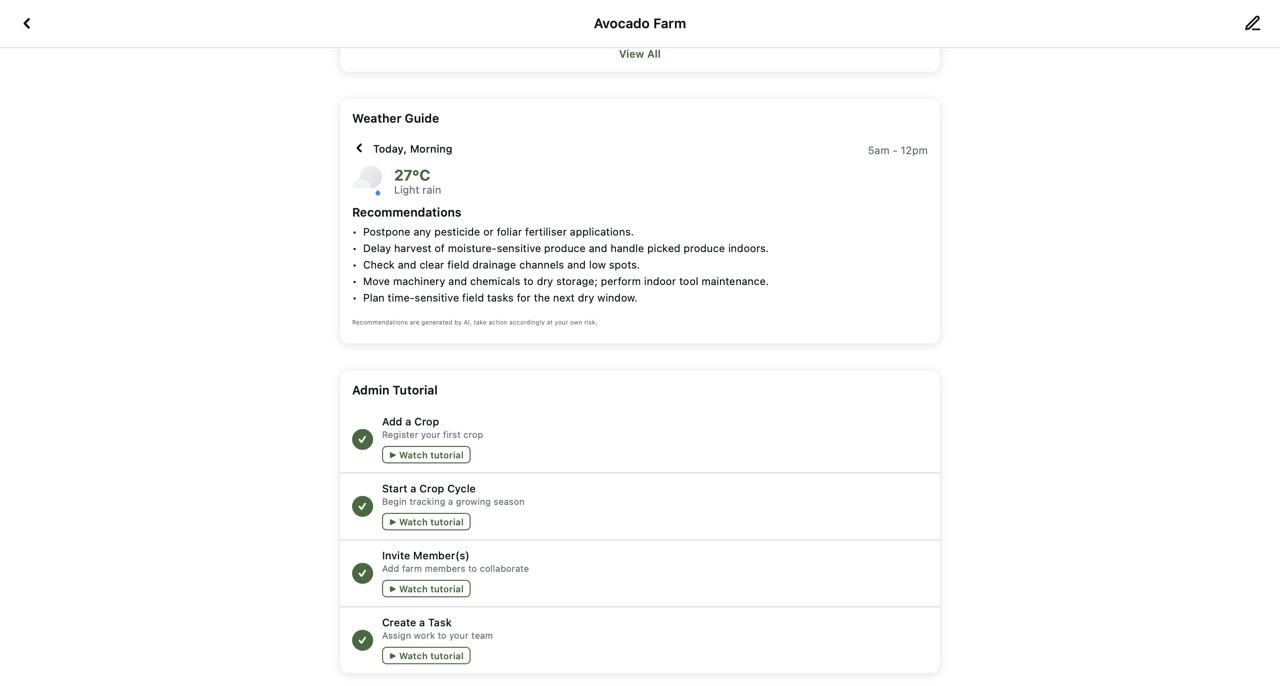 Agrolitik farm weather recommendation detail